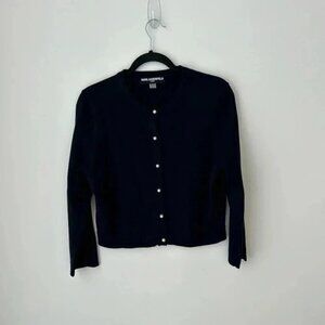 Karl Lagerfeld navy blue cardigan pearl button